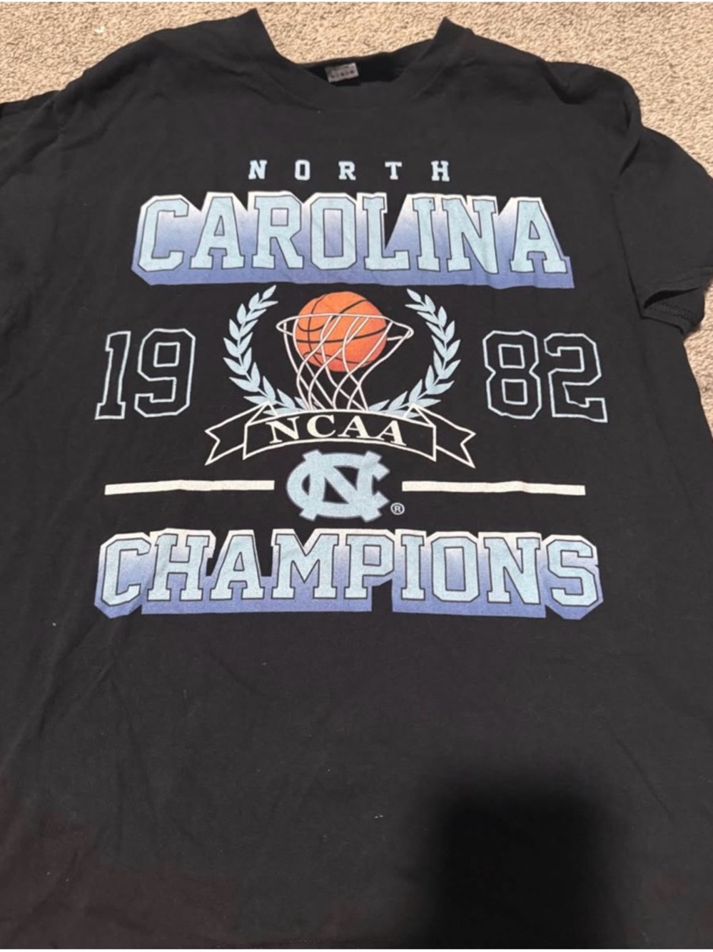 NCAA North Carolina Champions Black T-Shirt - 1982